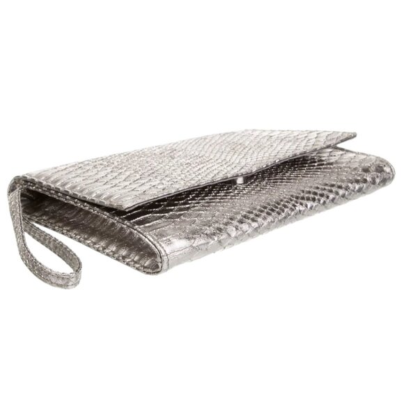 Neiman Marcus Embossed Leather Metallic Clutch with Perfum Samples NEW w/Tag - Picture 4 of 7